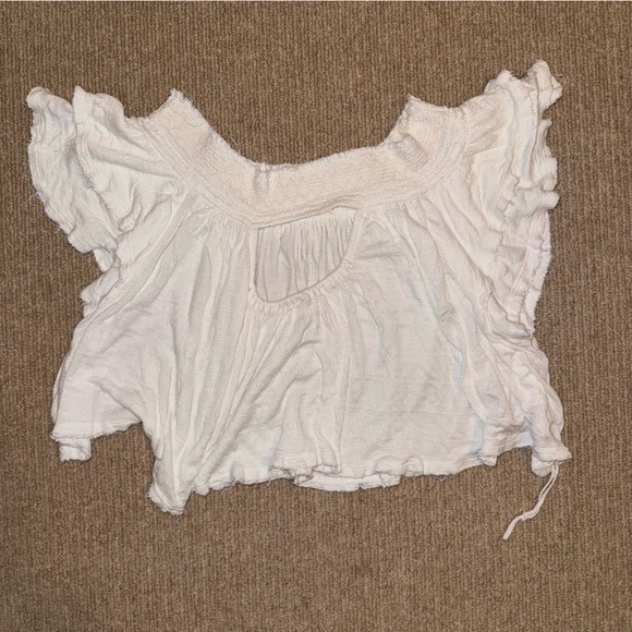 Free people keyhole back white off shoulder top - extra small - Picture 2 of 3